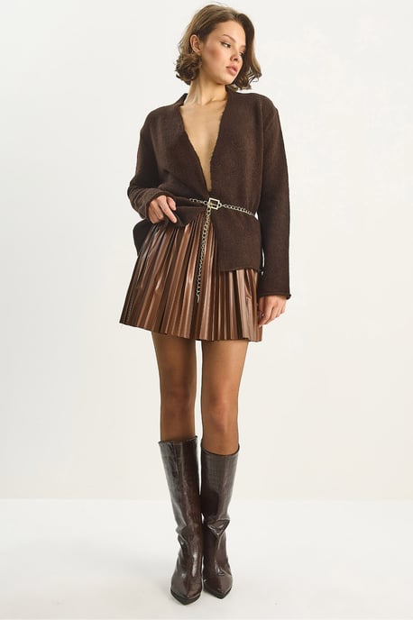 Faux leren geplooide minirok - Image 1