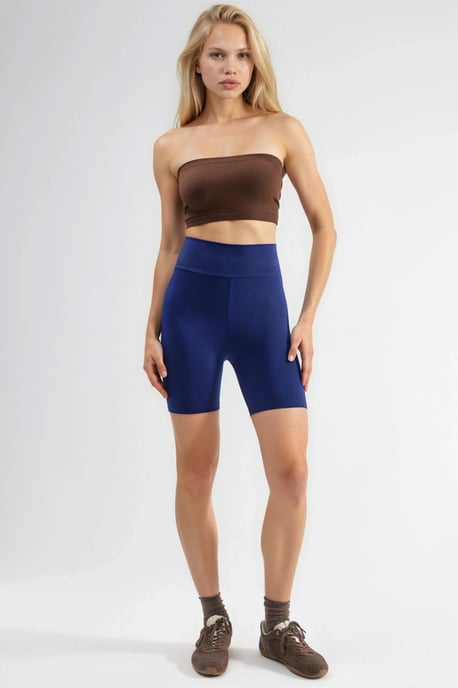 High Waist Soft Textured Biker Shorts - Image 5