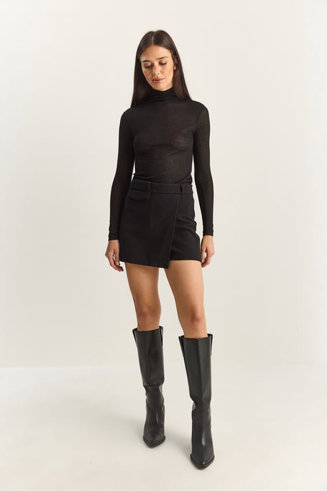 Hoge Taille Strakke Mini Shorts met Zak - Image 4