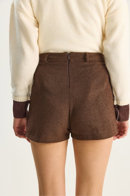 Hoge Taille Strakke Mini Shorts met Zak - Image 6