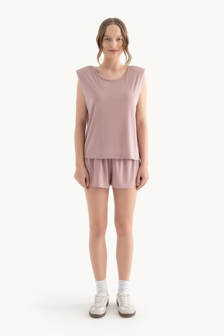 Mid Rise Drawstring Basic Shorts - Image 1