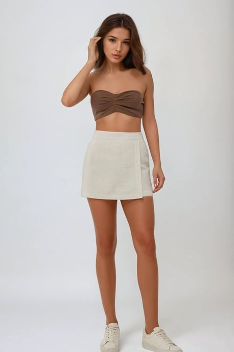Texturerade Linne Dryckskorts - Image 2