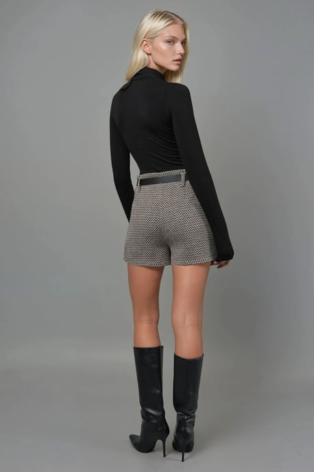 High Waist Pleated Mini Skorts - Image 5