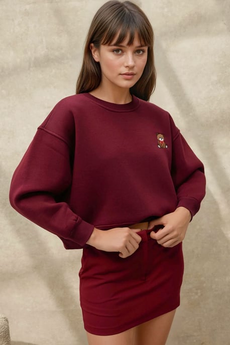 Geborduurd Comfortabel Fits Katoenen Sweatshirt - Image 4