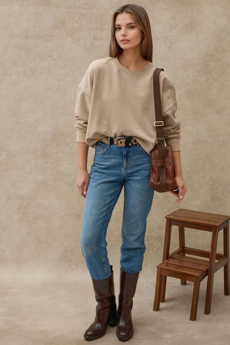 Oversized Crewneck Basis Sweatshirt - Image 5