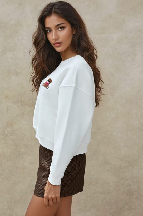 Geborduurd Relaxed Fit Katoenen Sweatshirt - Image 6