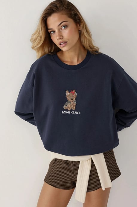 Geborduurd Crew Neck Sweatshirt - Image 1