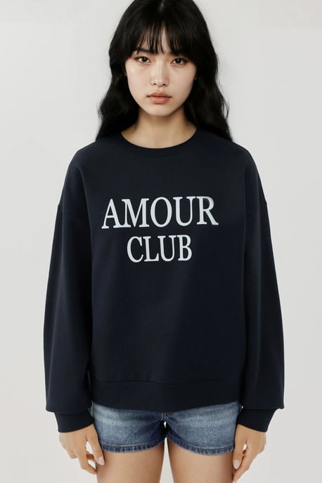 Printed Crew Neck Relaxed Fit Raised Sweatshirt - Image 5