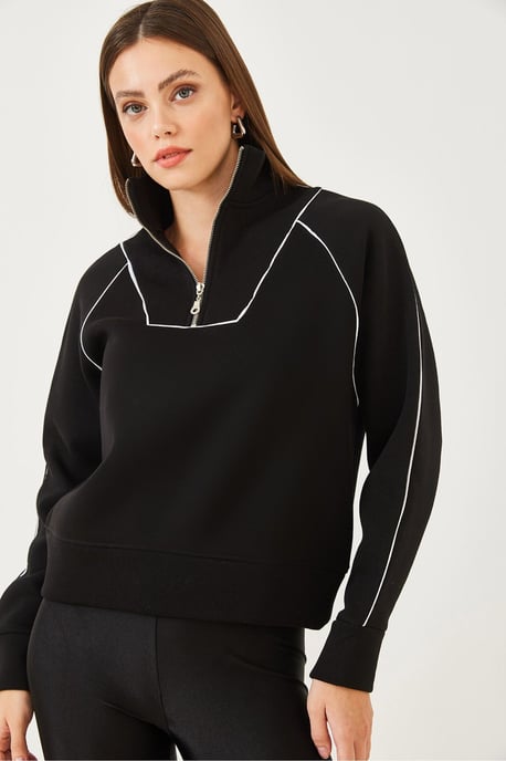 Hooded Cropped Oversized Sweatshirt met Pompom - Image 4
