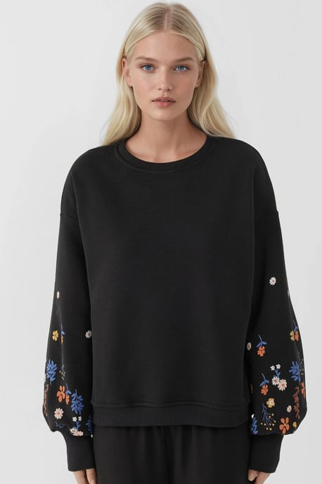 Printed Long Sleeve Crew Neck Sweatshirt - Image 5
