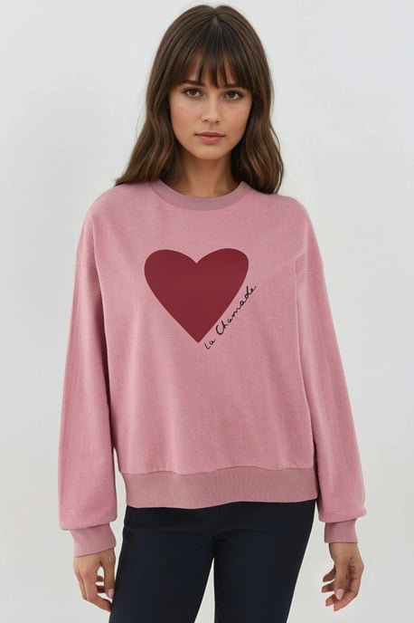 Bedrukt Crew Neck Verhoogd Sweatshirt - Image 1