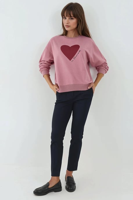 Bedrukt Crew Neck Verhoogd Sweatshirt - Image 4