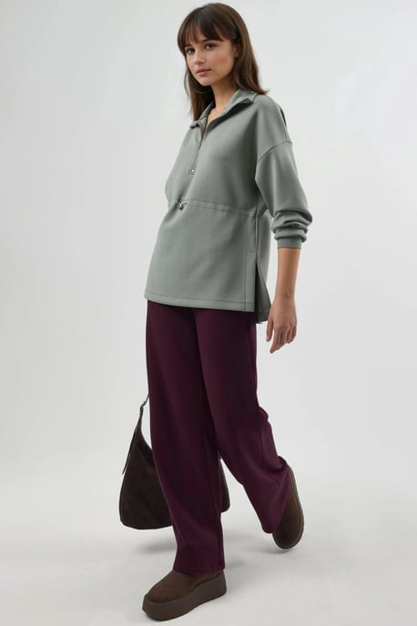 Ritskraag Sweatshirt met Verstelbare Taille - Image 3