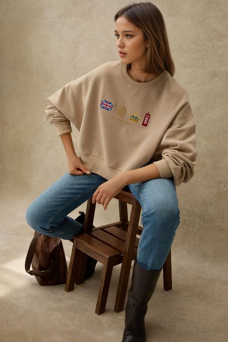 Geborduurd Crewneck Katoenen Sweatshirt - Image 2