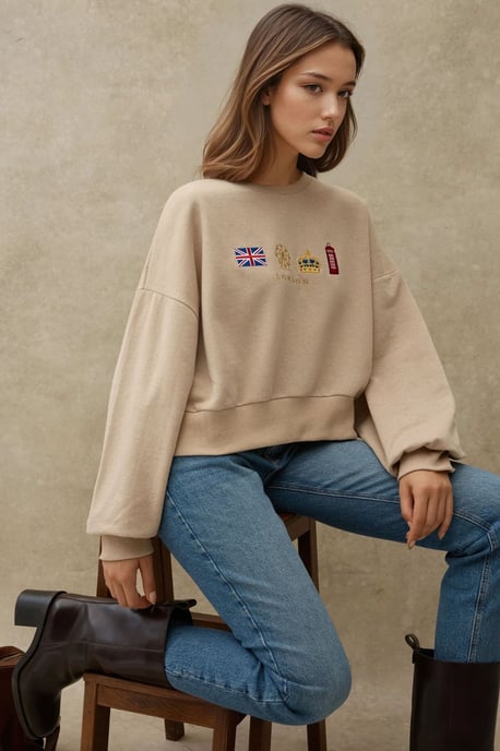 Geborduurd Crewneck Katoenen Sweatshirt - Image 4