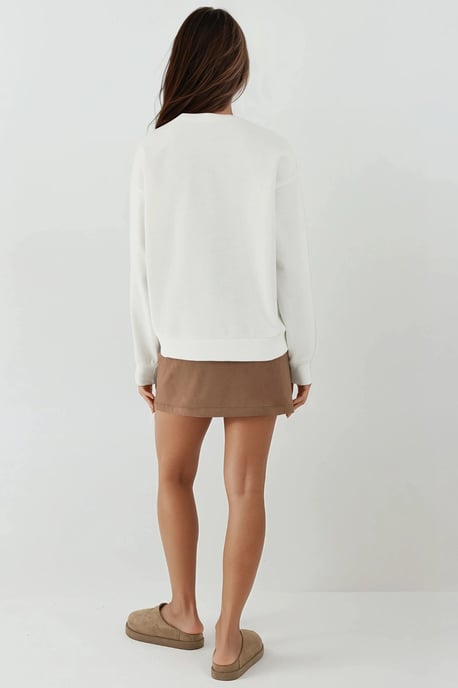 Overmaat Crew Neck Geborduurd Katoenen Sweatshirt - Image 5