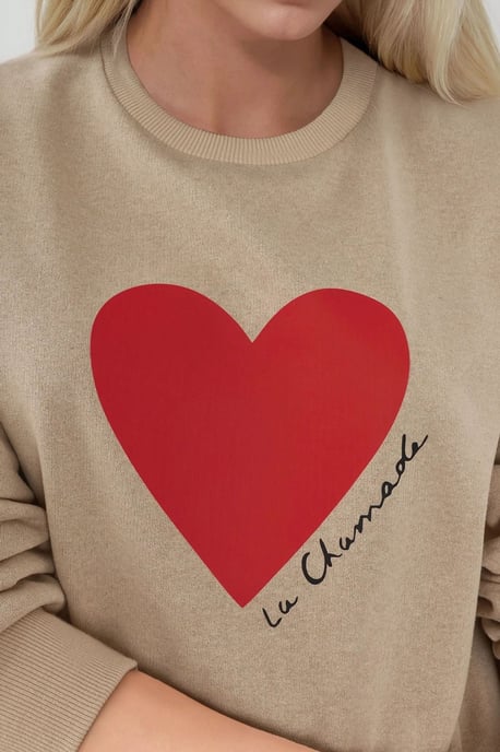 Geprinte Ronde Hals Verhoogde Sweatshirt - Image 3
