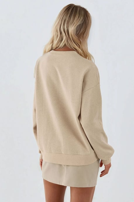 Geprinte Ronde Hals Verhoogde Sweatshirt - Image 5