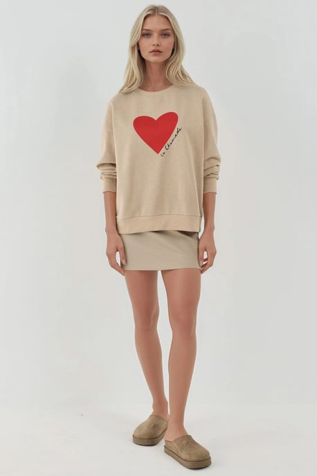 Geprinte Ronde Hals Verhoogde Sweatshirt - Image 6