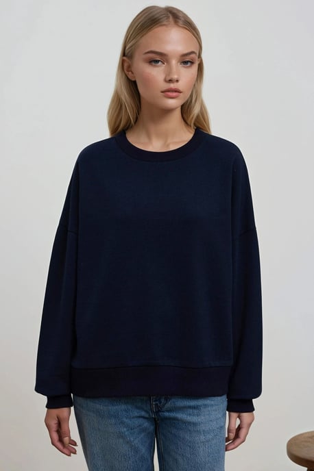 Oversized Crew Neck Basis Sweatshirt - Image 2