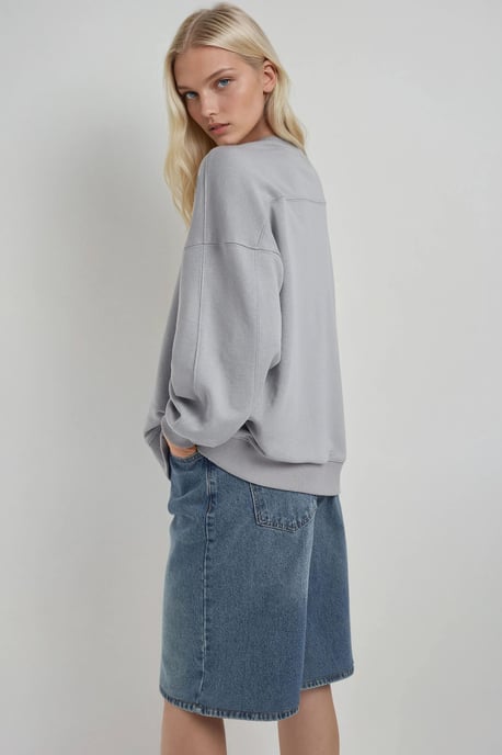 Ontspannen Pasvorm Crew Neck Gebreid Sweatshirt - Image 4