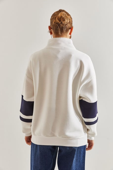 Overmaat Hoodie met Ritskraag en Motto-Print - Image 2