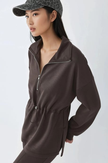 Ritskraag Sweatshirt met Verstelbare Taille - Image 2
