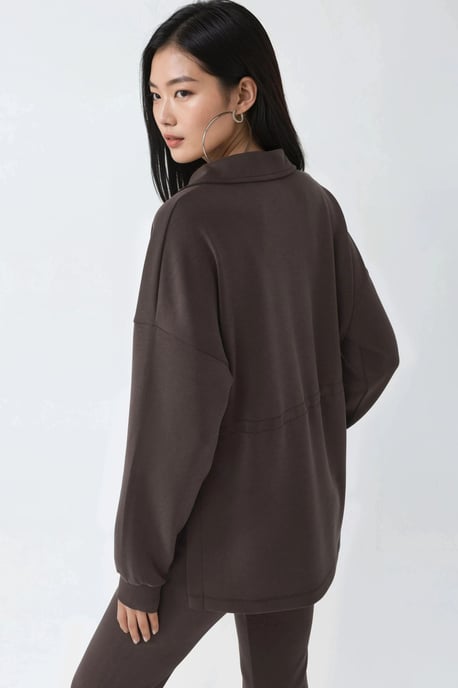 Ritskraag Sweatshirt met Verstelbare Taille - Image 3