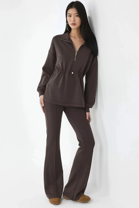 Ritskraag Sweatshirt met Verstelbare Taille - Image 4