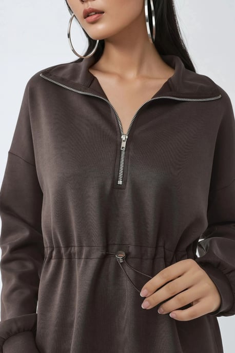 Ritskraag Sweatshirt met Verstelbare Taille - Image 5