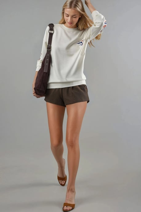 Modal Touch Ronde Hals Borduur Sweatshirt - Image 5