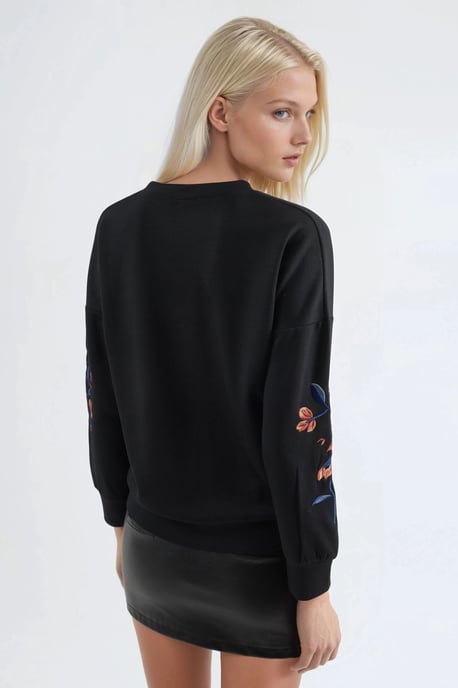 Modal Touch Ronde Hals Borduur Sweatshirt - Image 4