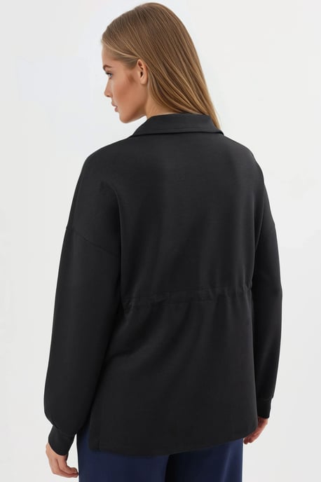 Ritskraag Sweatshirt met Verstelbare Taille - Image 3