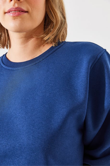 Överdimensionerad stickad crew neck sweatshirt - Image 5