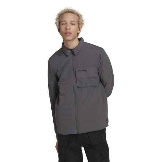 Men's adidas Originals Adv Wntr Regular Fit Long Sleeve Shirt in Grey - Image 1