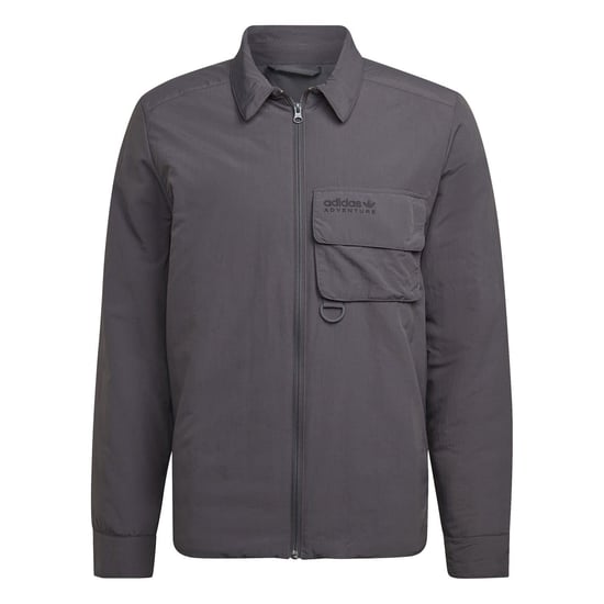 Men's adidas Originals Adv Wntr Regular Fit Long Sleeve Shirt in Grey - Image 6