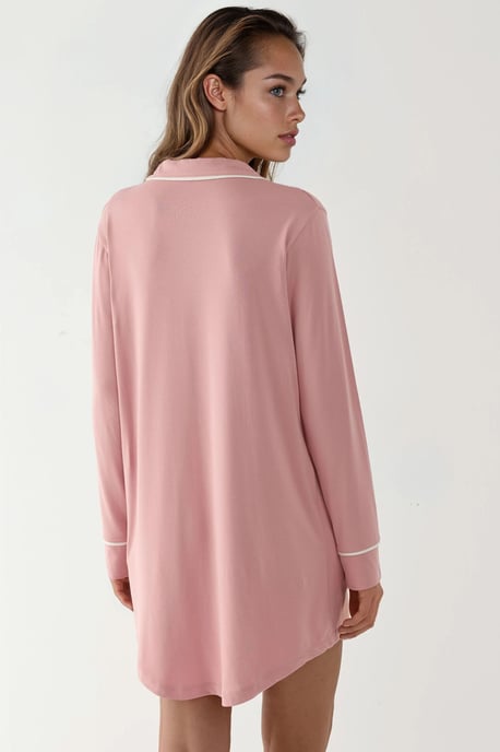 Extra Soft Touch Relaxed Fit Mini Lounge Dress with Shirt Collar - Image 4