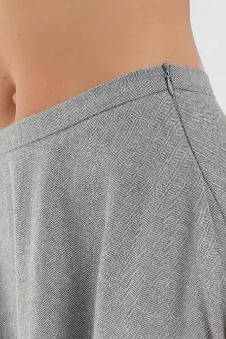 Hoge taille midi A-lijn rok met ritssluiting - Image 3