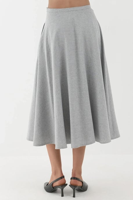 Hoge taille midi A-lijn rok met ritssluiting - Image 5