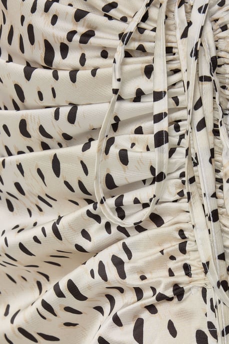 Geprinte Bodycon Satijnen Midi Rok met Split - Image 5