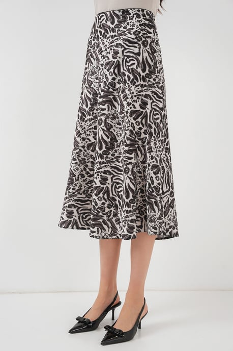 Satijnen A-Lijn Midi Rok met Elastische Taille - Image 2