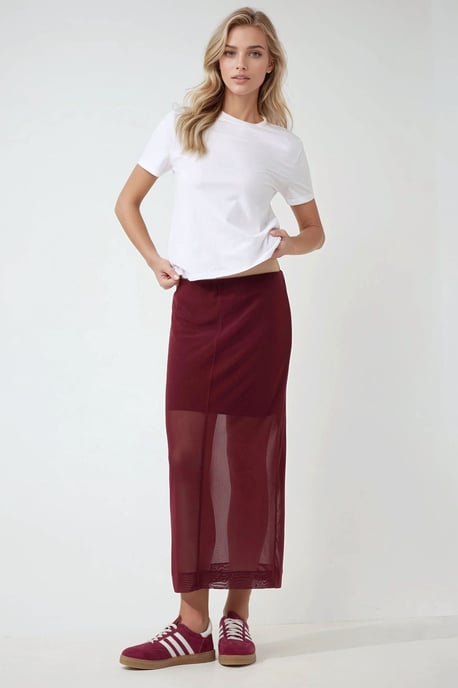 Hoge Taille Kanten Midi Rok Pika Collectie - Image 3