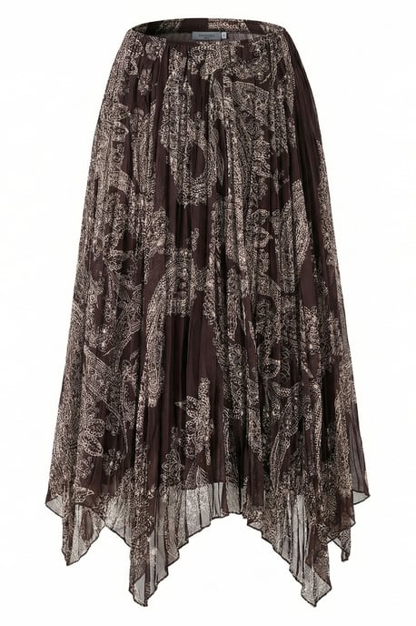 Hoge Taille A-Lijn Midi Rok in Paisleyprint - Image 4