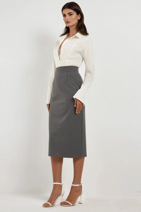 Hoge Taille Midi Rok - Image 3