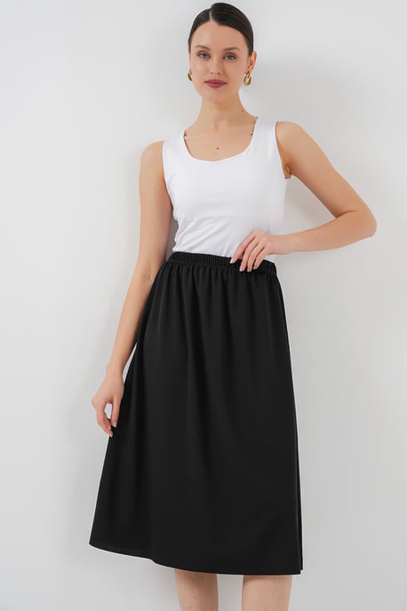 Midi Gebreide Elastische Taille Rok - Image 3