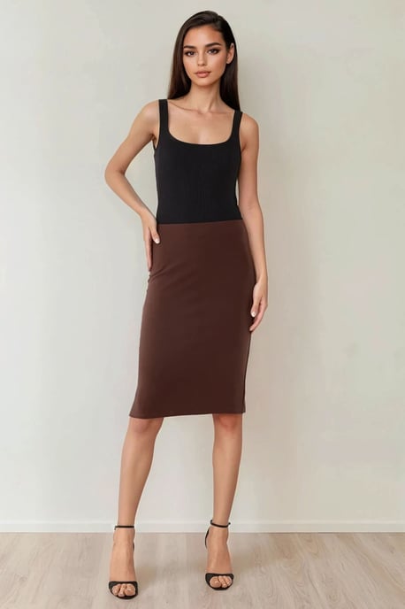 High Waist Bodycon Midi Skirt - Image 2