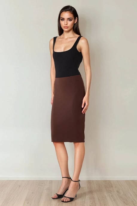 High Waist Bodycon Midi Skirt - Image 3