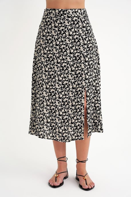 High-Waisted Floral Midi Skirt - Image 4