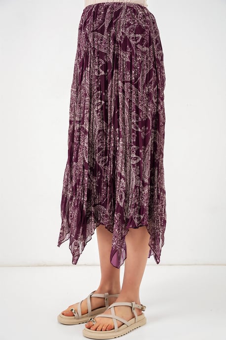 Hoge Taille A-Lijn Midi Rok in Paisleyprint - Image 2