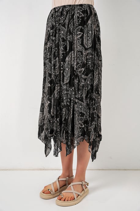 High Waist A-Line Midi Skirt in Paisley Print - Image 4